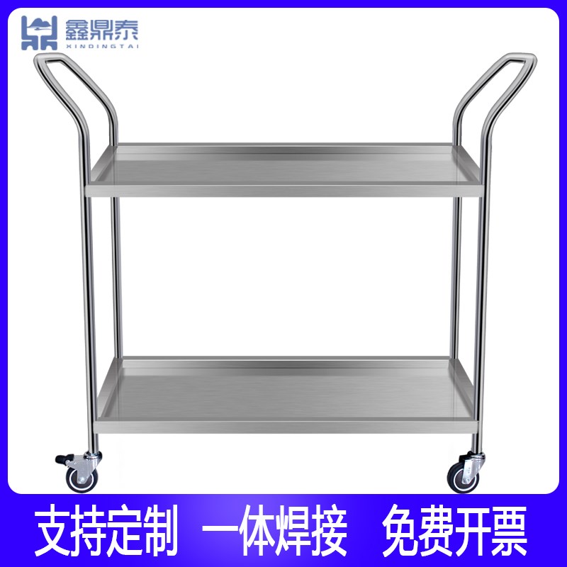 搬运小推车三层平板工具车四轮手推车静音双层推车仪器实验室推车