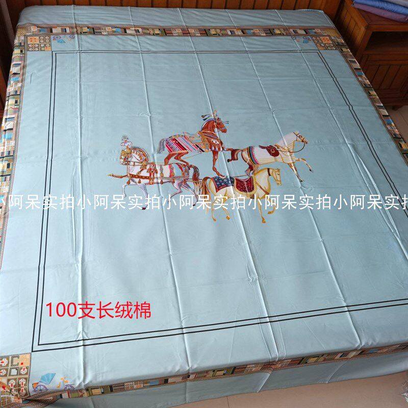 60支 100支全棉贡缎床单数码印花长绒棉双人睡单光滑多尺寸多花色