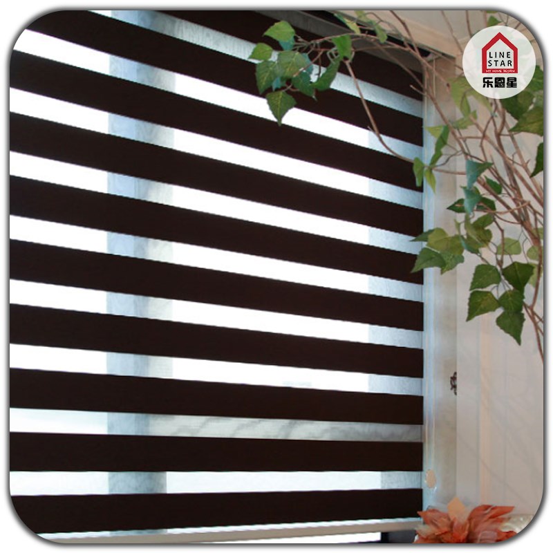 乐恩星 木质式全遮光柔纱帘层柔纱帘半遮光卧室客厅遮阳帘