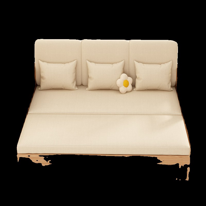 全实木沙发床折叠客厅两用多功能小户型阳台伸缩橡胶木布艺沙发床