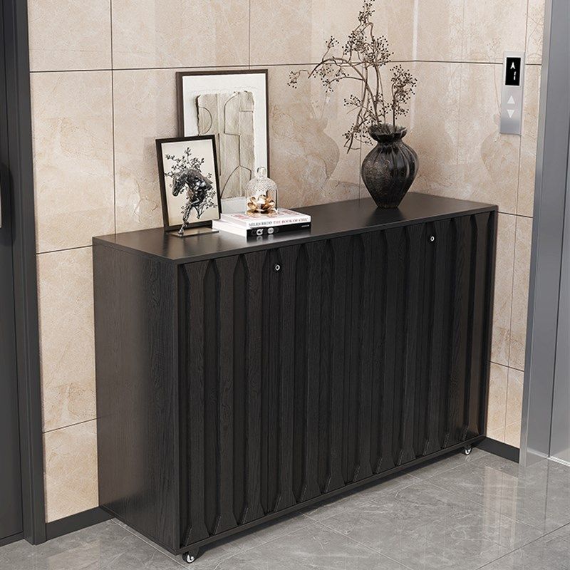 入户实木鞋柜家用门口室外走廊带锁实木高柜楼道电梯间可移动玄关