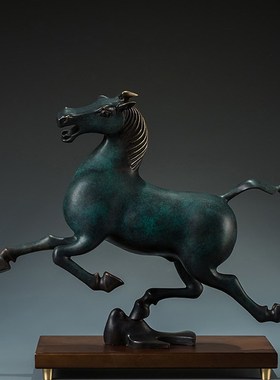 青铜器铜马摆件生肖马踏飞燕工艺品马到成功仿古摆件铜奔马开业礼