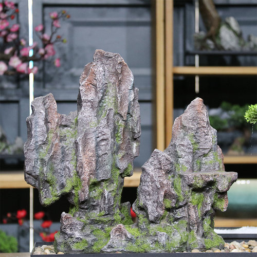 仿真景观假山摆件庭院园林盆景造景假山装饰摆设客厅玄关山水装饰