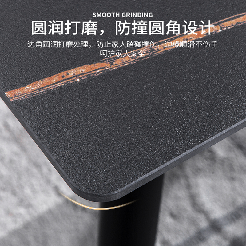 岩板餐桌面压克力黑色台面铝合金茶几餐柜大理石长方形定制加工