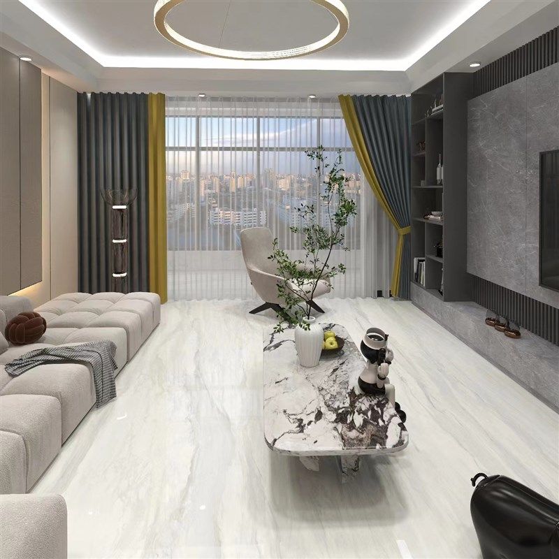 简一简约后现代环形茶室灯月光曲900X1800密缝连纹全屋别墅地砖