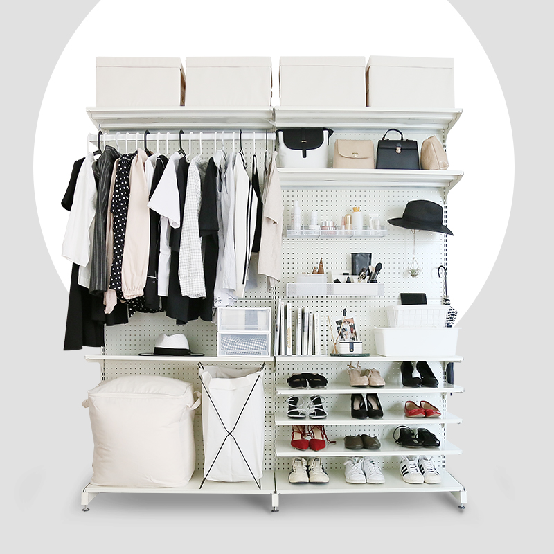 五金少女家用衣帽间卧室出租房现代简易简约分层经济型开放式衣柜