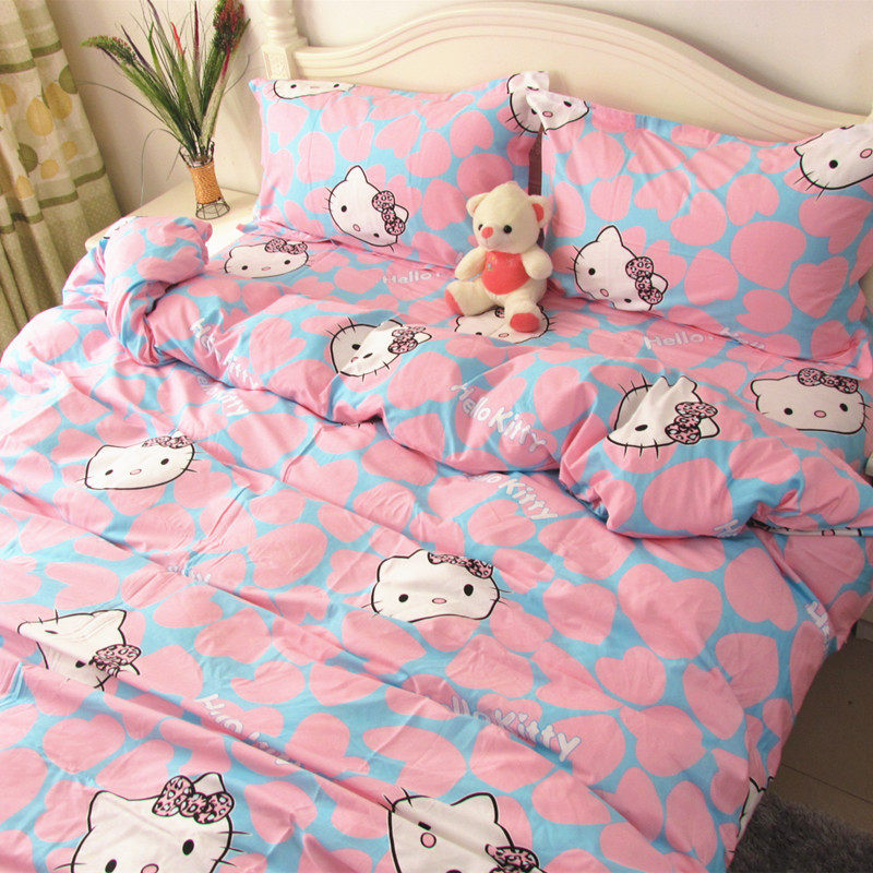 全棉斜纹床单单件卡通可爱粉色学生宿舍床被单1.2m1.5米1.8床新款