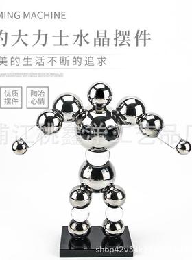 轻奢大力士k9水晶摆件样板房售楼部客厅民宿别墅软装家居家饰艺术