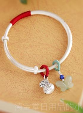 正品芙银手镯为妇女999纯银银固蓉覆古哑光手镯年轻风格的礼体物