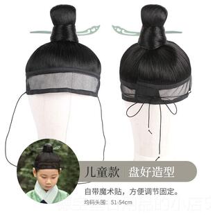 正品古风明抹额男士头套假发 长直发刘斜海Q黑М千媚古制韵