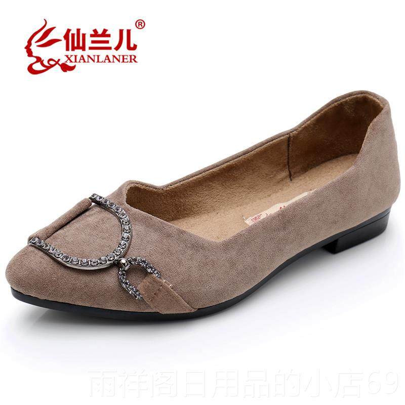 正品平底尖女鞋老北京布鞋女单鞋款春季新时搭尚妈妈鞋水钻百头豆