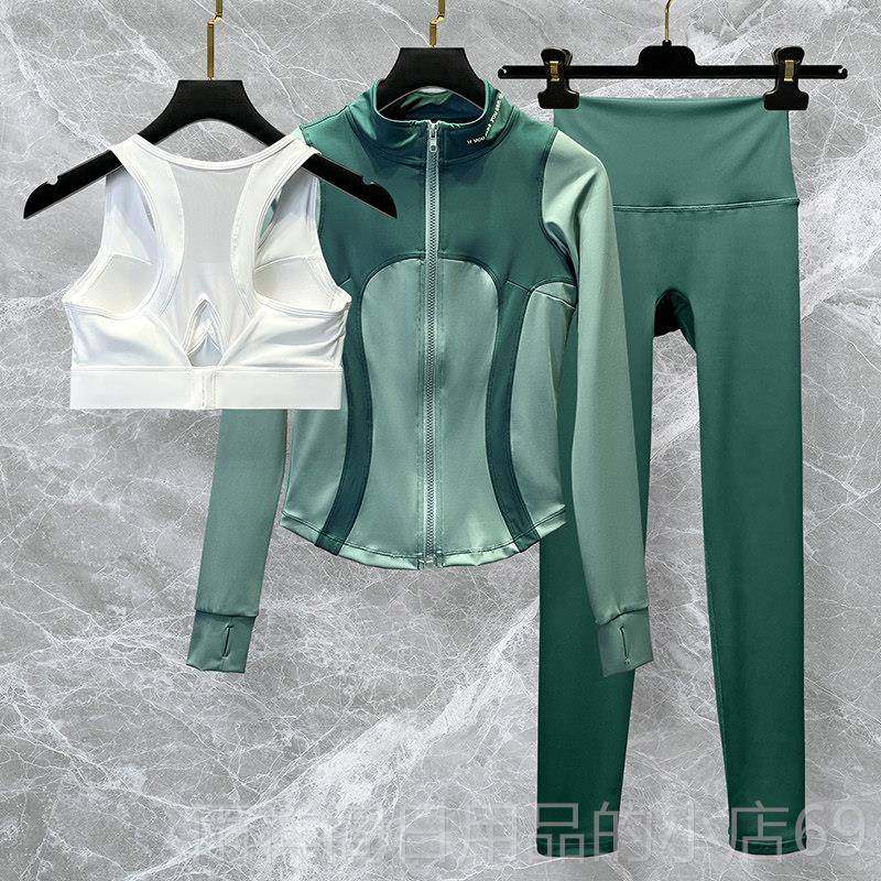 正品紧秋冬专业跑练运动套装女时尚晨身速干跑步健身骑行训瑜伽服
