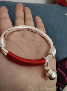 正品纯银999足银保命镯银手工定制匠饰银光简约面手镯子男女