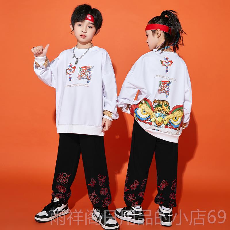 正品学国潮儿童啦啦队演出服啦啦操中小生运动会班服街团体服中国