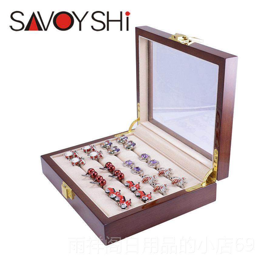 正品高档木质盖袖扣展示盒玻璃男戒指耳环耳钉首饰收木盒子女士礼,饰品/流行首饰/时尚饰品新,首饰盒,淘宝优惠券,粉丝福利购,淘宝优惠卷