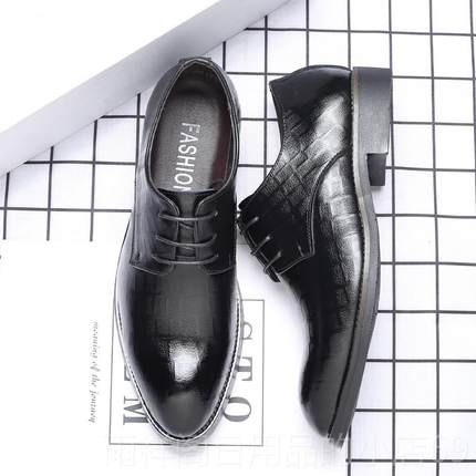 正品增2025新结婚装礼鞋内高韩版春天英伦商务休闲皮郎鞋男士配西