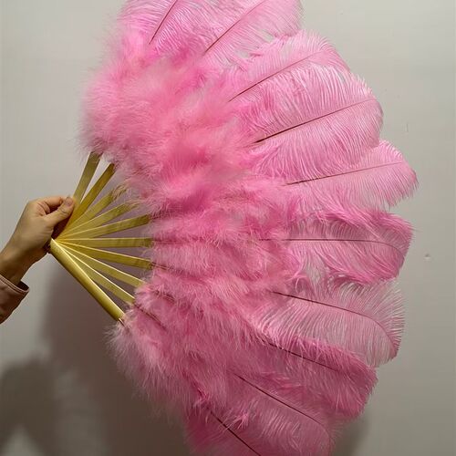 包邮半径60cm大号鸵鸟羽毛扇子肚皮舞蹈酒吧表演道具羽毛绒大扇子