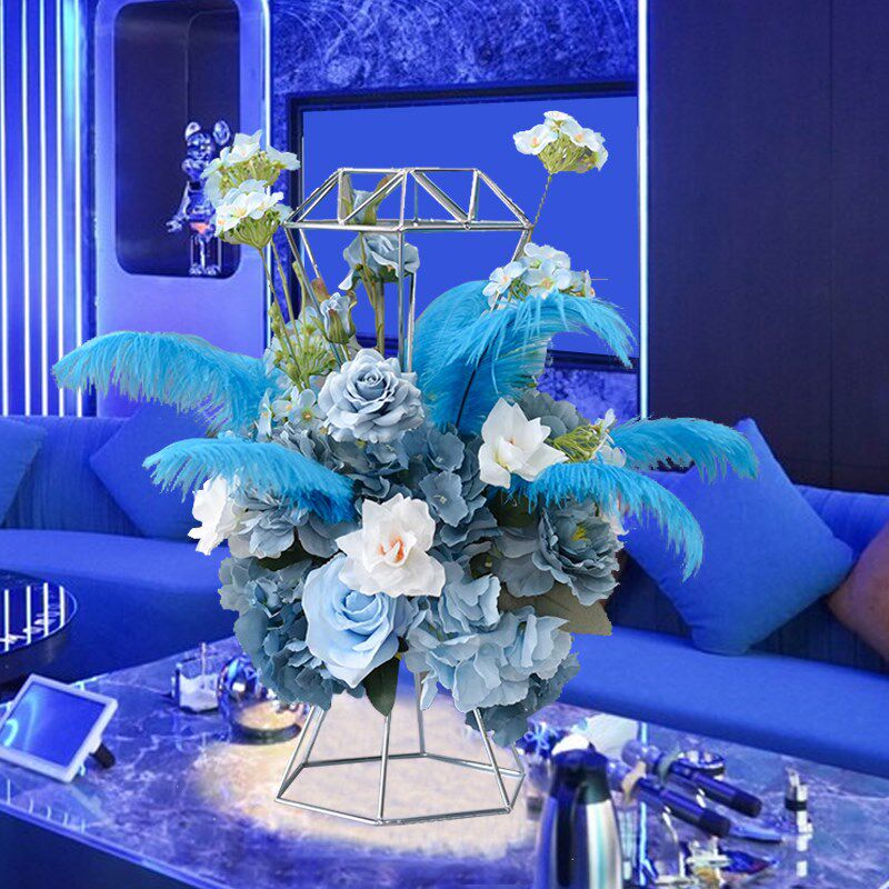 假花仿真花高档电镀银桌花酒店酒吧ktv桌面茶几装饰摆件摆台花艺
