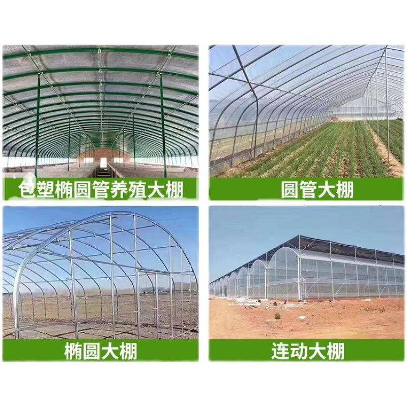 热浸镀锌大棚钢管骨架椭圆管钢架温室养殖种植多肉蔬菜养猪养羊大