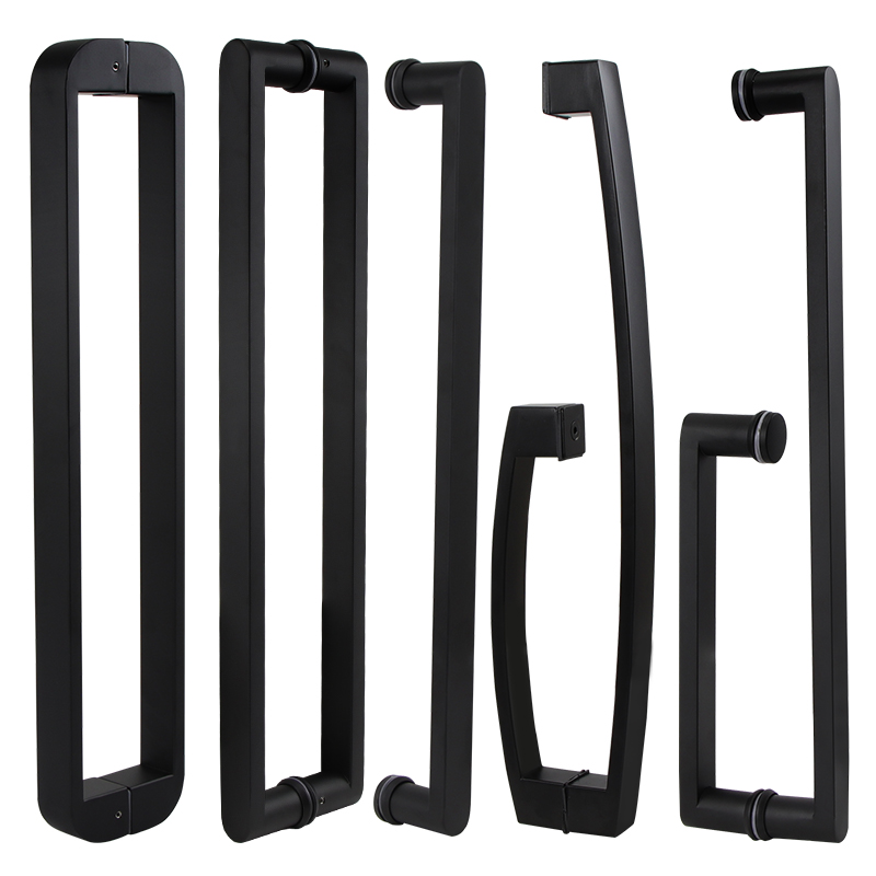 玻璃门拉手不锈钢浴室门玻璃门把手黑色淋浴房拉手推拉门大门把手
