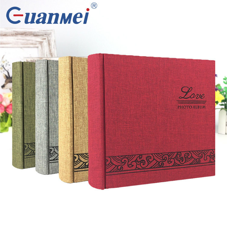 广美创意棉麻布4R6寸200张纸芯插页式相册宝宝儿童成长记录相簿