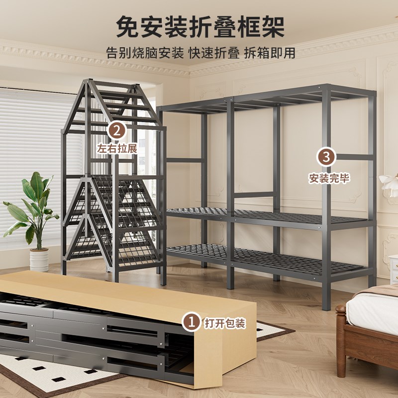 简约简易衣柜卧室家用全钢架免安装折叠布衣柜出租房用加粗加厚