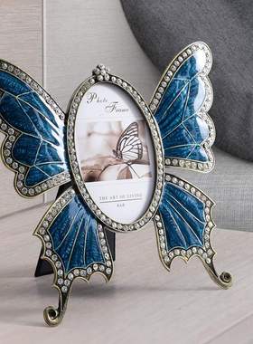 摆件家居饰品相框摆台现代简约时尚蝴蝶装饰品女生房间卧室布置
