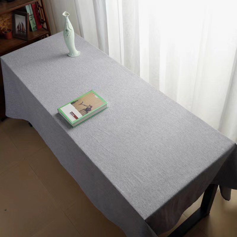 加厚会议桌布定制加大加宽长方形商务盖布亚麻布艺办公室素色台布