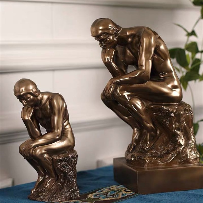 家居摆件直销欧式现代雕塑工艺品罗丹艺术品思想者思考者仿铜摆设