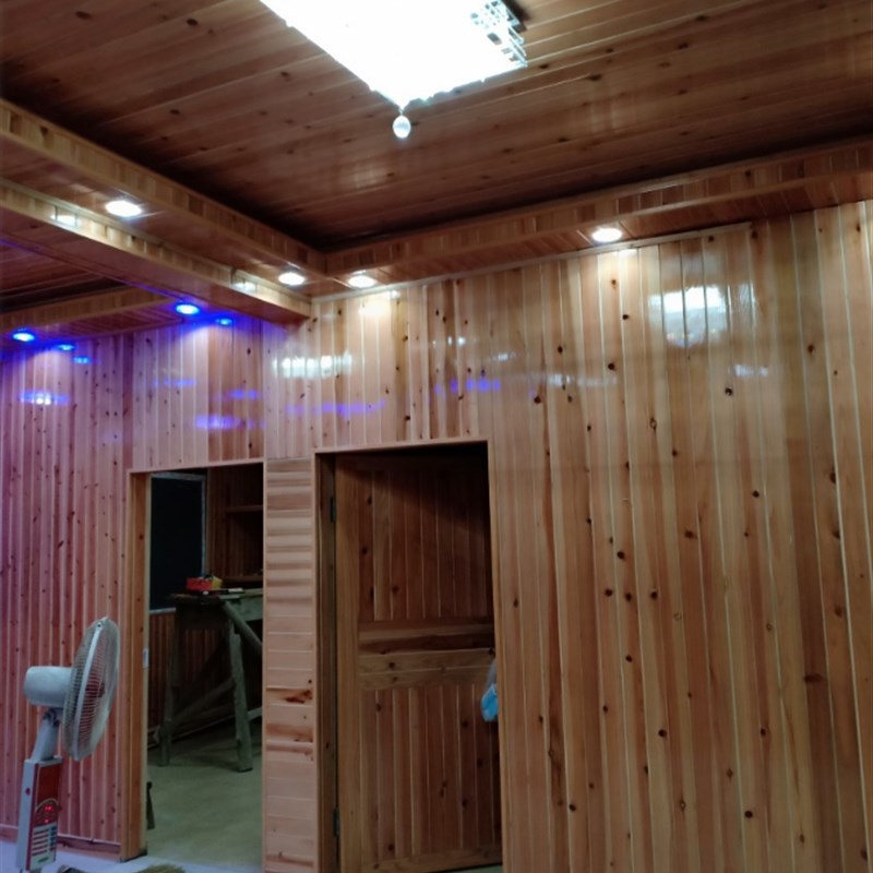 杉木桑拿板免漆扣板实木护墙板墙裙沙木阳台吊顶原木阁楼木屋客栈