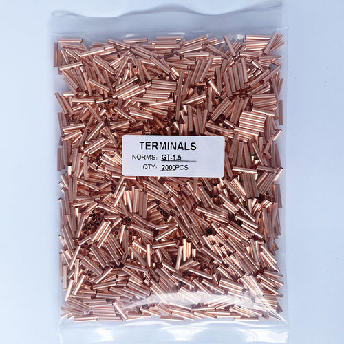 GT-1.5(1平方)冷压接线端子GT铜管对接头并线连接器电缆铜鼻子