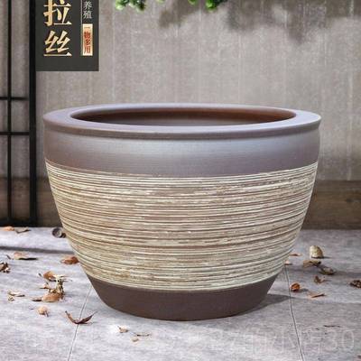 高档景德镇陶花瓷鱼缸古养鱼缸法庭院户外民老间旧老式大水缸睡莲