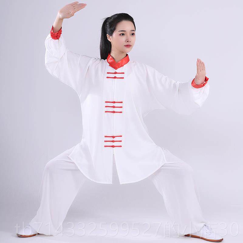 高档新款太极演服女星晨光麻练功男武术表服中老年练团体服演出服