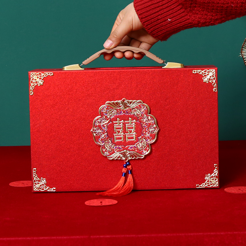 礼金盒彩礼钱盒子订婚彩礼箱现金彩礼盒聘金盒礼金箱结婚用品大全