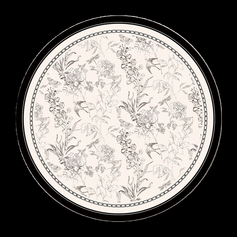 时影之栖圆形皮革桌垫隔热防烫保护桌面茶几垫子防水防油免洗壁纸