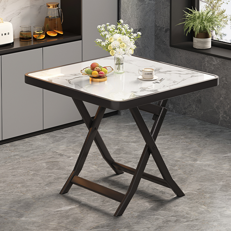 折叠餐桌家用小户型方型饭桌出租房80x80桌子四方桌正方形掼蛋桌