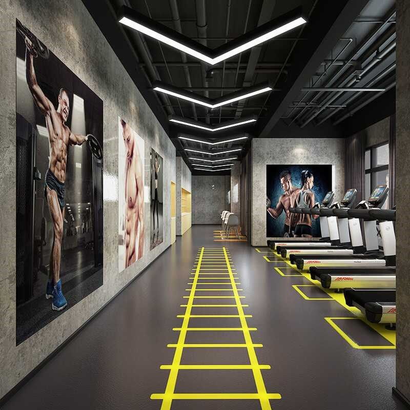 v形箭头灯LED办公室造型灯健身房网咖店铺商场走廊过道工业风吊灯