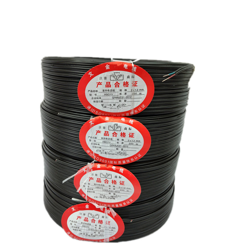 室外电话线 2芯老式扁平硬芯电话线 抗拉耐晒绑线绑光缆光纤