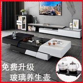 岩板升降茶几电视柜组合多功能餐桌两用电动功夫茶台伸缩一体茶桌