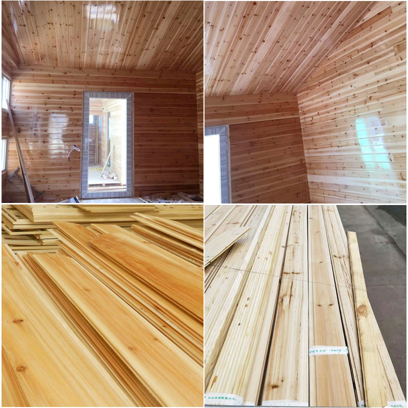 杉木扣板桑拿板沙木吊顶护墙板免漆实木室内阁楼木屋阳台板材处理