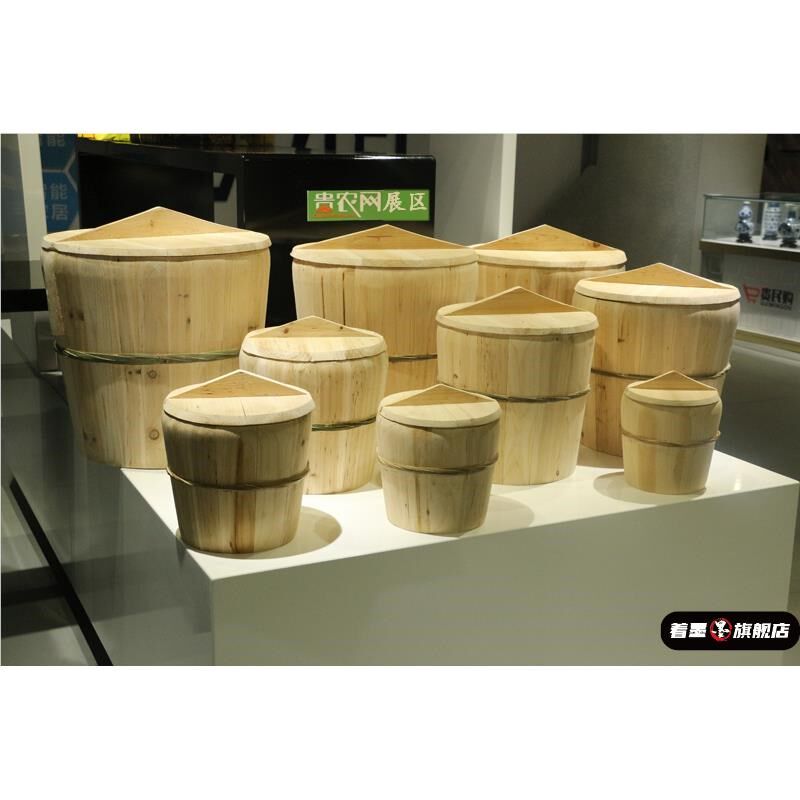 贵州农村老式杉木蒸饭木桶甄子家用小饭蒸商用饭团木阵子木桶蒸饭