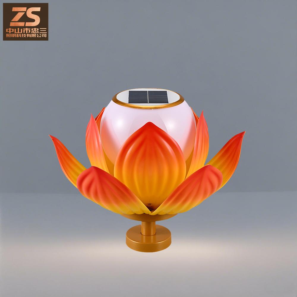 荷花柱头灯LED合金莲花琉璃灯雕刻花苞花蕾供佛神灯佛具用品