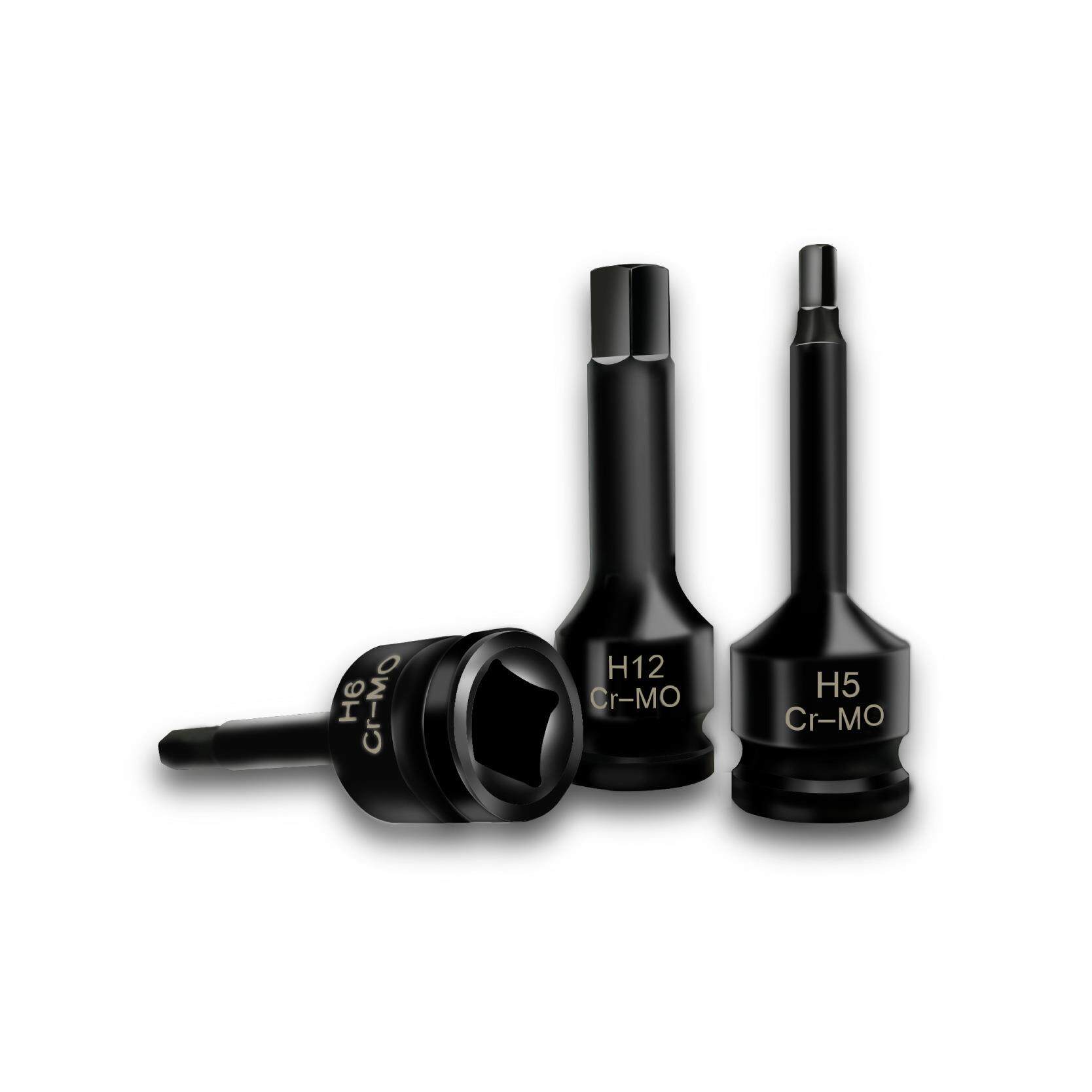 芸贝内六角1/2风炮连体批头气动六角旋具套筒梅花套筒六角风炮套