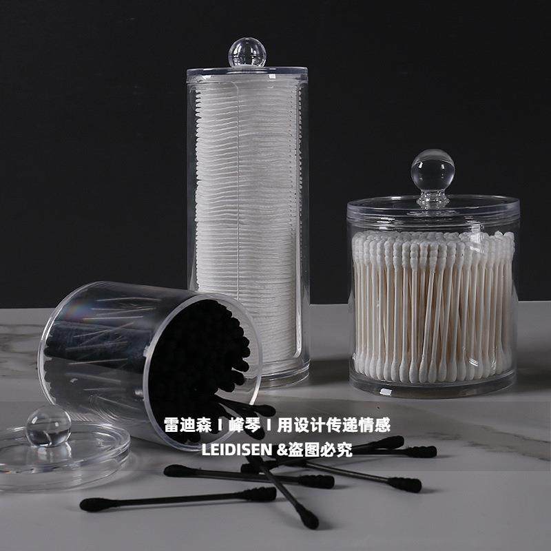 展示棉签盒卸妆棉筒化妆台摆件样板房间卫生间装饰品酒店展厅软装