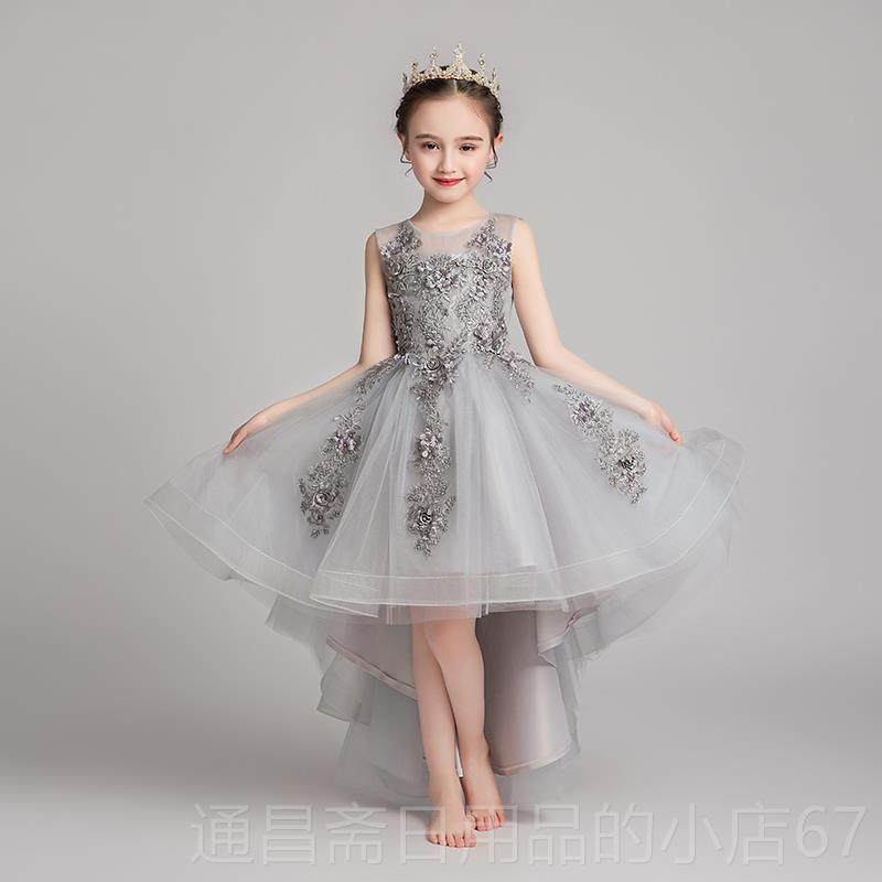 高档女孩裙晚服裙裙公主裙生日礼红小主人儿童钢琴表演服装奏夏演