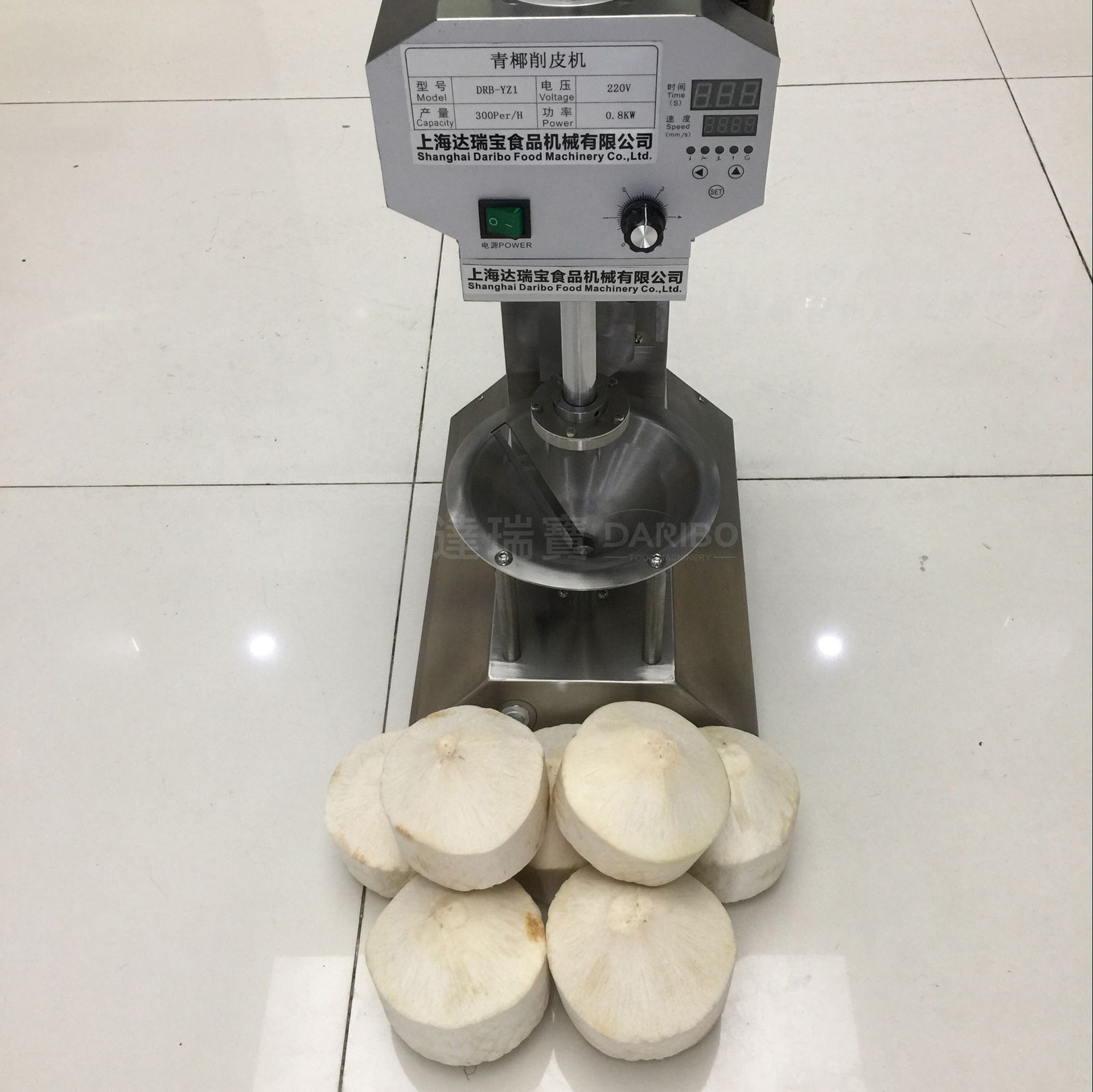 H青椰削皮机成品尺寸可调节厂家直销有现货连续式新鲜椰子削皮机