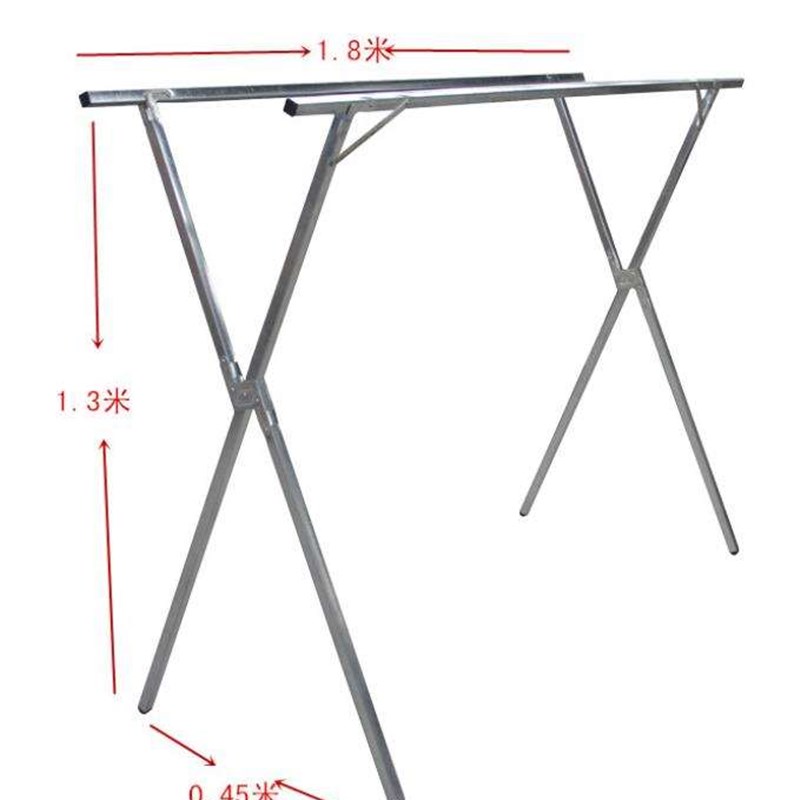 2020晾衣架落地不锈钢伸缩晾衣架圆管三杠折叠阳台式x型室内外晾