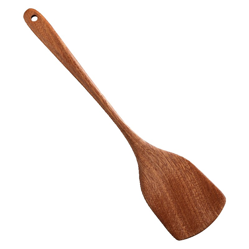 加厚乌檀木锅铲家用加长防烫木铲子不粘锅专用炒菜铲子汤勺弯柄铲