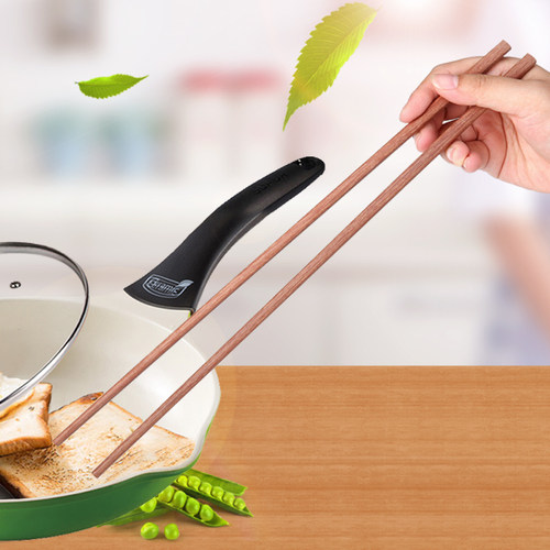 木颂无漆原木加长筷子火锅油炸捞煎料理鸡翅木家用防烫防滑筷2双
