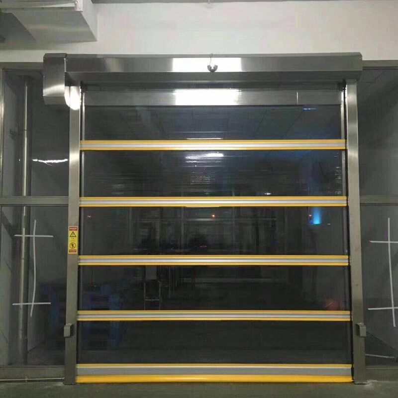 PVC快速卷帘门工业自动感应门透明水晶铝合金电动卷闸门升降防尘